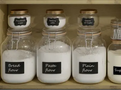 Kitchen set jars and containers in 3D model