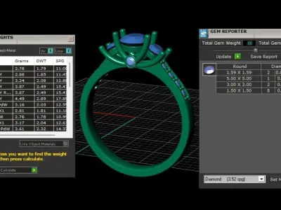diamond ring  3D print model 2