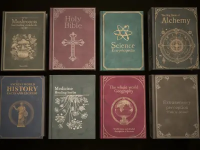 Vintage books Low-poly 3D model