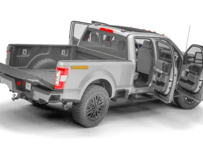Generic Pickup 2024 Whit Interior Low-poly 3D model