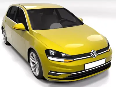 VW GOLF 7 FACELIFT Low-poly 3D model