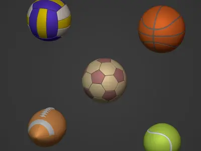 Balls Pack  Low-poly 3D model