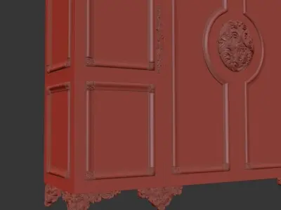 glass door decorative cabinet 3D model