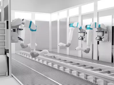 Robotic Arms Paint Booth 3D model