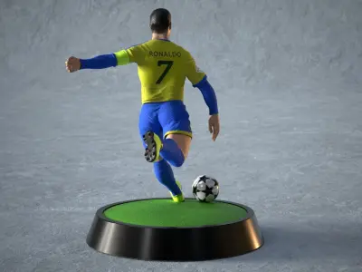 Cristiano Ronaldo Statue Sliced into 9 pieces 3D print model
