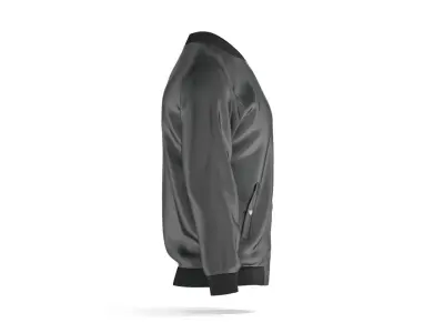 Black Bomber Jacket - mens casual puffer 3D model