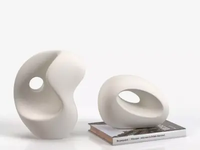 Alba Ceramic Sculptural Objects PBR 3D model