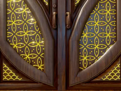 Double Door  Low-poly 3D model