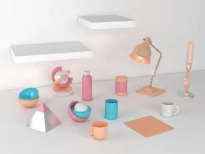 Desktop Set 3D model