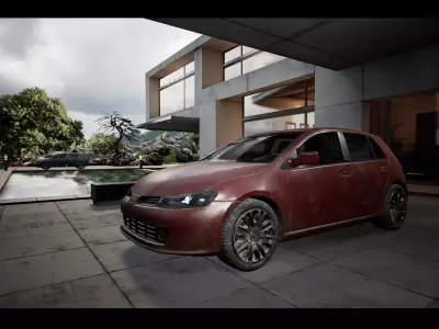 HatchBack Car Driveable Animated Realistic Low-poly 3D model