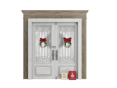 New Year French door entry 3D model