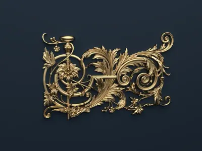 Classic decor ornament v-3D model05 3D model