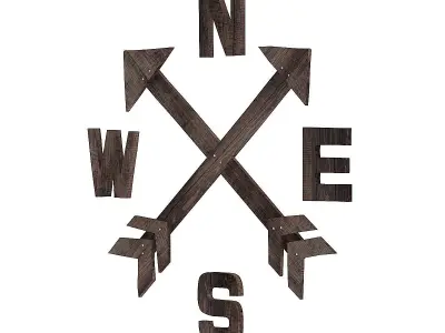 Compass Rose Wall Decoration 3D model