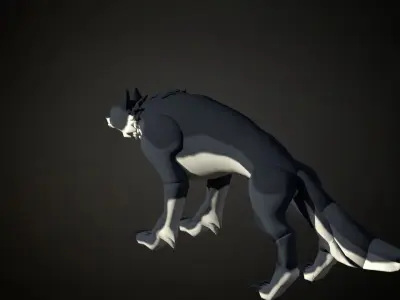 Roblox r6 wolf model Low-poly 3D model Low-poly 3D model