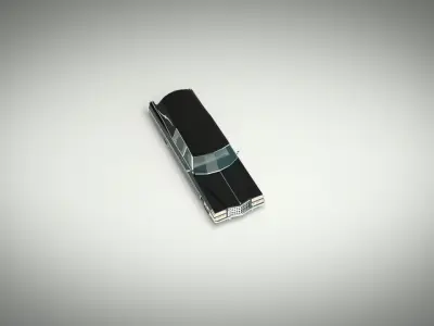 Low Poly Hearse Car Low-poly 3D model