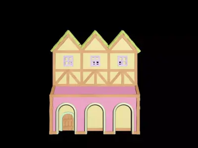 Medieval House 62 3D print model 3D model