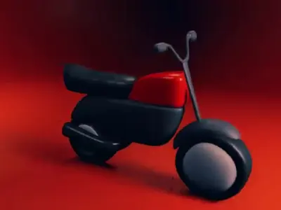 Bike low poly 3d model Low-poly 3D model