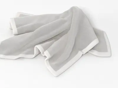 Towel Collection 4 linen handkerchief 3D model