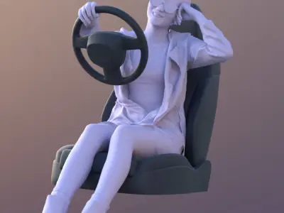 Laura 10567 - Driving Casual Girl Low-poly 3D model
