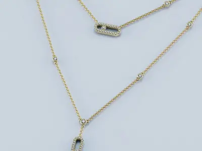 Messika Pendant Necklace Move Uno 2 Rows Pave 3D print model