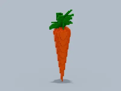 Voxel Carrot Low-poly 3D model