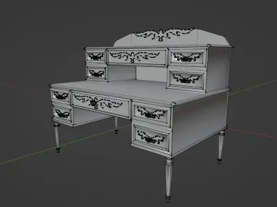 Vintage table Low-poly 3D model