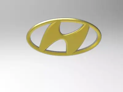 hyundai logo 3D print model
