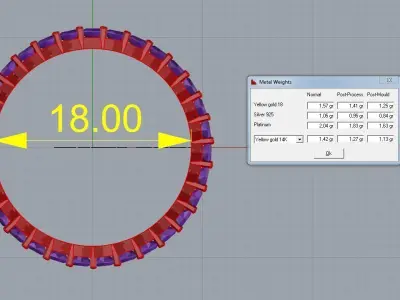 Ring with diamonds A1 Free 3D print model