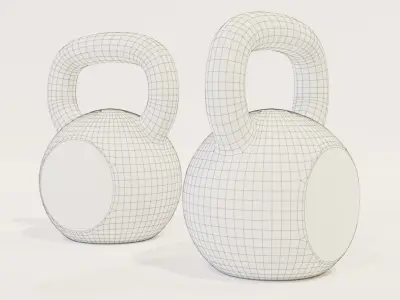 Realistic Plastic Kettlebell Low-poly 3D model