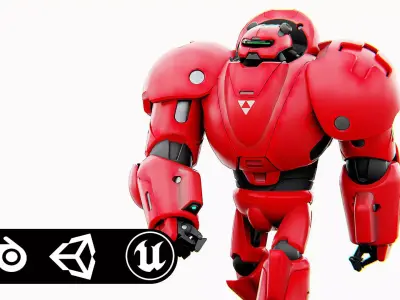COMBAT DROID M-5000 Rigged for Unreal Engine - Unity - MIXAMO 3D model