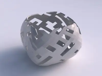 Bowl semi-quadratic with cuts 3D print model