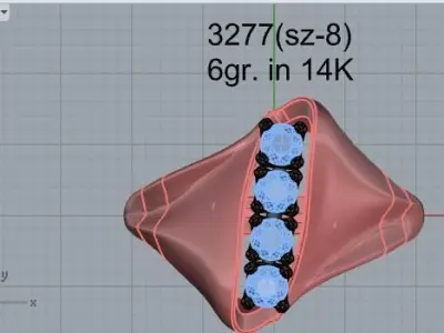 Unique Diamond Ring 3277 Free 3D print model