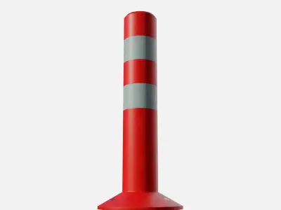 Road pole 45 cm Low-poly 3D model