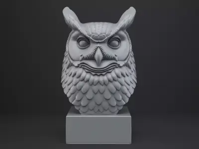 Owl Bust - Animal Figurine 3D print model