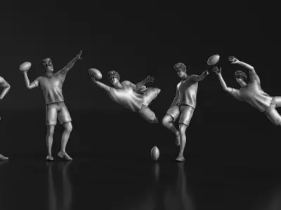 Rugby Poses 01  3D print model