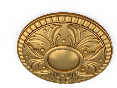 Classic circle flower ornament 01  3D model
