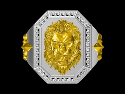 Lion Ring 3D print model