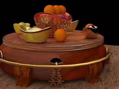 Chinese gold Ingot   3D model