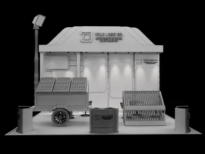 Booth Exhibition Stand a107 3D model