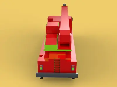 FIRETRUCK FIREFIGHTER FIREFIGHTING FIREMAN ENGINE MOBILE CRANE 3D model