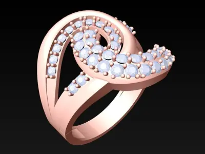 Diamond Ring - Womens Rings - N2357 3D print model