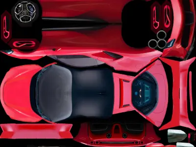 Generic Supercar v22 Low-poly 3D model