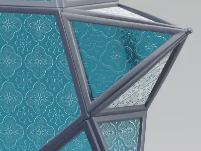 Moroccan Star glass lantern 3D model