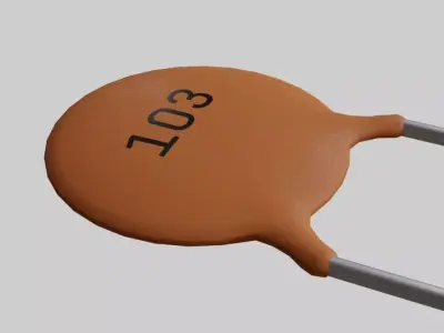 Ceramic Capacitor - Electronic Parts Low-poly 3D model