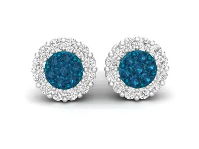 Diamond earrings for woman 3D print model
