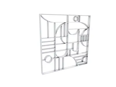 3D Decorative Partition Silver 3D model
