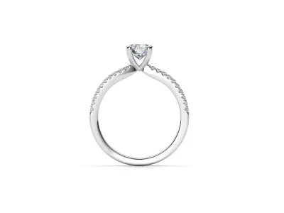 ZDR046 diamond engagement ring gold 3D print model