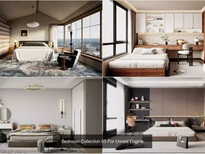 Bedroom Pack 02 for Unreal Engine 3D Model Collection