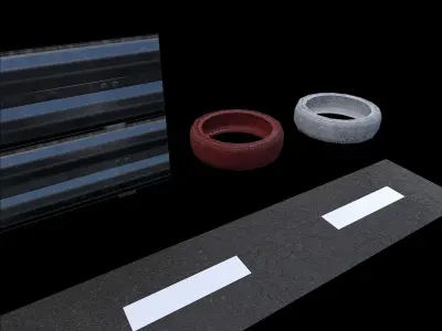 Lowpoly Racing Track Kit Low-poly 3D model