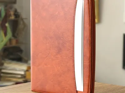 Leather portfolio bag - Closed Low-poly 3D model
